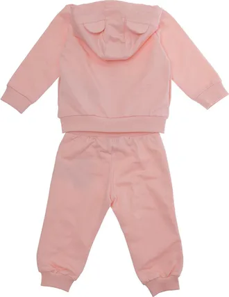 Moschino Unisex Hooded Jumpsuit Baby Pink Cotton Tracksuit Sets