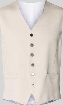 Joop Regular Fit Weste aus Viskose-Mix mit V-Ausschnitt in Sand, Gr&ouml;&szlig;e 46