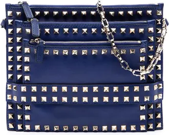Valentino Pre-owned Valentino Leather Rockstud Triple Zip Crossbody Ladies O198U6P6UMFYRUXS