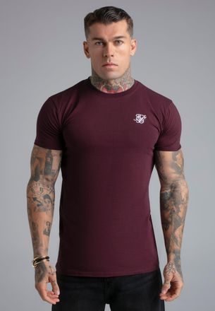 Siksilk Camiseta Essentials para Hombres en Borgo&ntilde;a XXL