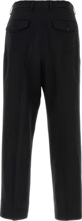 Dries Van Noten Mens Black Wool Pant Exterior: Pantaloni Trousers