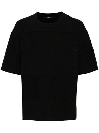 Songzio Panther logo-embroidered T-shirt - Black