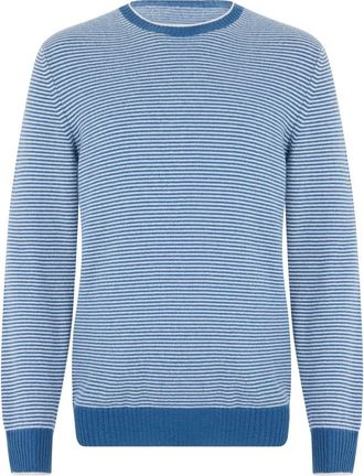 Fedeli Trui met ronde hals - Heren - Ronde hals truien - Blauw - L - Leer - Truien & Vesten