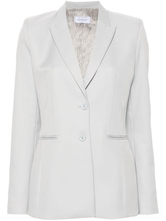 Off-white single-breasted blazer - women - Polyester/Viscose - 40 - Grey