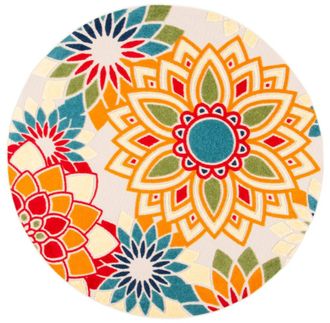 Safavieh Alfombra polipropileno marfil/naranja 160 x 160 cm