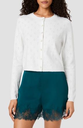 French Connection Dakota Print Cardigan in Winter White at Nordstrom, Size X-Small