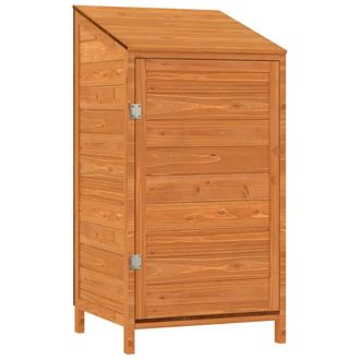 vidaXL Cobertizo De Jard&iacute;n Madera De Abeto Maciza Marr&oacute;n 55x52x112 Cm Vidaxl