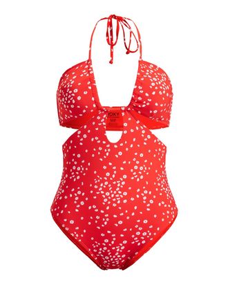 Roxy Badeanzug ROXY Pt Beach Classics, Damen, Gr. XXL, rot (poppy rot dancing ditsy swim), Recycling-Polyester, Badeanz&uuml;ge Badeanzug