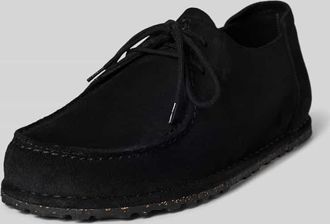 Birkenstock Schn&uuml;rschuhe aus Leder mit strukturierter Sohle Modell UTTI in Black, Gr&ouml;&szlig;e 41