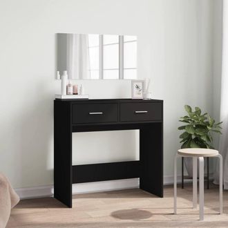 Berkfield Home Modern Dressing Table with Mirror Black 80x39x80 cm | Size: 80 x 39 x 80 cm