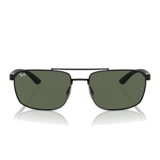 Ray-Ban Rechthoekige zonnebril met donkergroene lenzen - unisex - Zonnebrillen - Zwart - 56 MM - Accessoires
