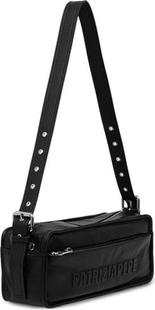 Patrizia Pepe Medium (Im)perfection crossbodytas met logo - Zwart