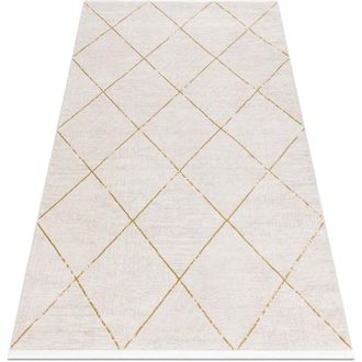RugsX Alfombra Moderna Duke 51245 Crema / Dorado - Conducci&oacute;n, Estructurada, Muy Suave, Flecos Beige 140x190 Cm