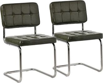 Happy Garden Set di 2 sedie cantilever in similpelle verde cachi maria