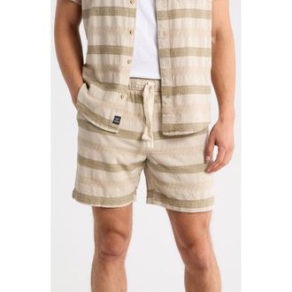 Lucky Brand Dobby Stripe Drawstring Shorts in Rosin at Nordstrom Rack, Size Xx-Large