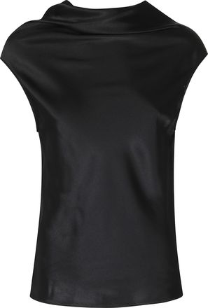 Alberta Ferretti Black Cowl Neck Viscose Top