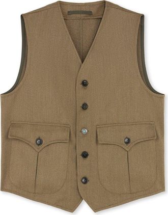 Fortela Donald Twill Cotton Gilet in Green at Nordstrom, Size 50 Eu