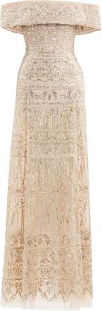 Saiid Kobeisy Abito lungo con decorazione - Oro