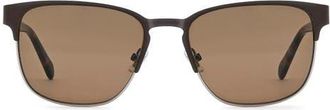 Fossil 56mm Rectangular Sunglasses in Matte Brown/Brown at Nordstrom