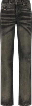 Diesel Black Straight Mid Rise Jeans