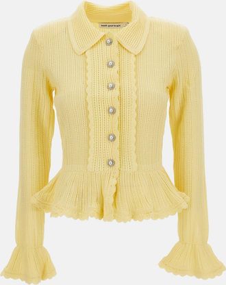 Self Portrait Cardigan In Maglia Pointelle