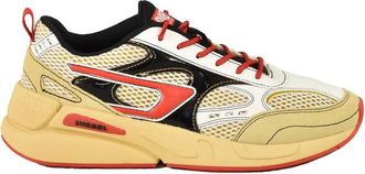 Diesel White Rubberized Rubber Sneakers