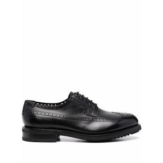 Ferragamo Laced Shoes, male, Black, 10 1/2 UK, Marcus Perforated Brogues