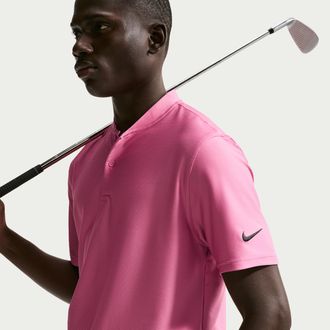 Nike Mens Velocity Dri-FIT Blade Collar Golf Polo in Pink | IQ6698-641
