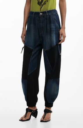 Desigual Barrel Leg Jeans in Medium Blue at Nordstrom, Size 38