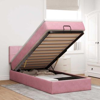 vidaXL Vidaxl - Estructura De Cama Otomana Colch&oacute;n Terciopelo Rosa 90x200cm