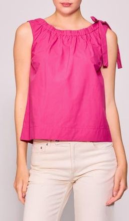 Melloday Tie Shoulder Sleeveless Top in Magenta at Nordstrom Rack, Size X-Small