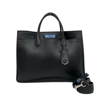Prada Black Leather Handbag Pouch Shoulder Bag Tote Bag (Pre-Owned)
