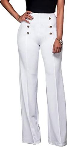 ORANDESIGNE Evasé Pantalons Femme Sexy Pantalon Évasé Couleur Unie