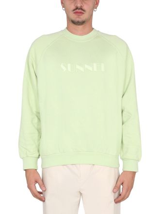 Sunnei Crewneck Cotton Sweatshirt - Green