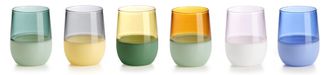 IVV unameta set of 6 borosilicate glass tumblers with assorted bicolor milk effect cl 32 cm h-9.7 diam 6.7 cm