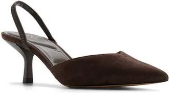 Aldo Olivia Pointed Toe Slingback Pump in Dark Brown at Nordstrom, Size 8.5