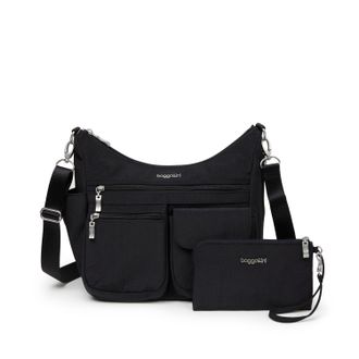 Baggallini Womens Modern Everywhere Hobo Crossbody Bag with Wristlet