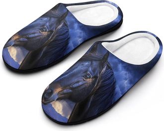 Generic Horse in Thunder Funny Womens Cotton Slippers Shoes Novelty Soft Non-Slip Sole Home Shoe