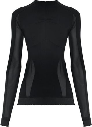 The Attico Tops, Dames, Zwart, S, Top met transparante inzetstukken