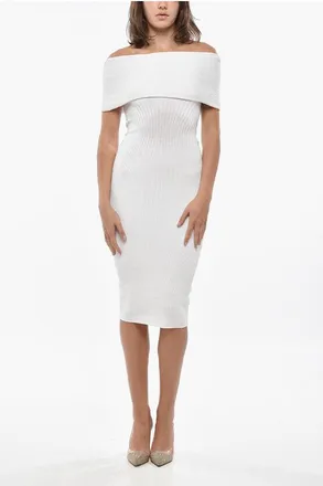 MUGLER Knitted Off-Shoulder Dress size M