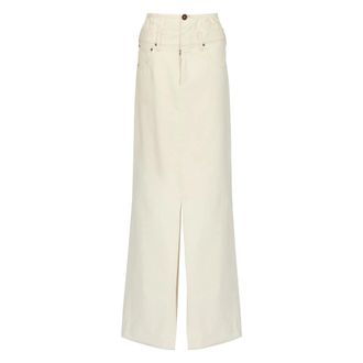 Maison Margiela Rokken, Dames, Beige, M, Katoen, Lange Rok met een Twist