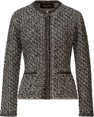 Fabiana Filippi Tweedjas met pailletteneffect - Dames - Blazers - Grijs - XS - Tweed - Jassen