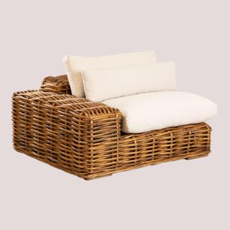 Sklum M&oacute;dulo Esquinero Izquierdo Para Sof&aacute; Modular De Jard&iacute;n En Rat&aacute;n Milu Style Sklum