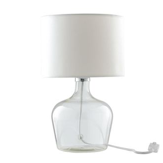 Luce-Ambiente-Design Hendrix Table Lamp in Glass with White Fabric Lampshade
