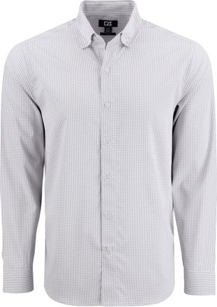 Cutter & Buck Skyline Epic Confidence Recycled Gingham Mens Long Sleeve Dress Shirt
