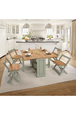 Seconique Santos Butterfly Dining Set in Green