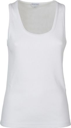 Bottega Veneta White Stretch Rib Cotton Tank Top