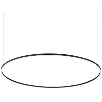 Ideal Lux Ideal Lux ORACLE Slim Non-Dim Round 150cm Integrated LED Pendant Ceiling Light Black, 4000K