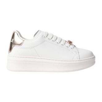 Gaëlle Paris Sneakers, female, White, Size: 6 US White and Gold Leather Sneakers