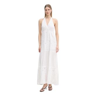 Gaud&igrave; Geborduurde Maxijurk - Dames - Maxi kleedjes - Wit - S - Katoen - Kleedjes
